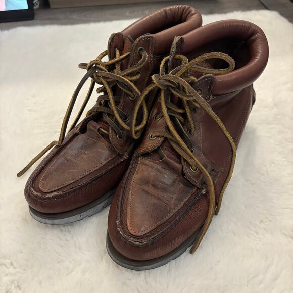 TIMBERLAND Women's Brown Leather Waterproof Lace Up Chukka Ankle Boots Size 9 - Picture 1 of 11